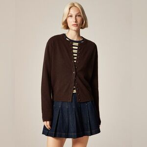 J. CREW Relaxed Fit Perfect cashmere cardigan in Brown Size S $178 CP465